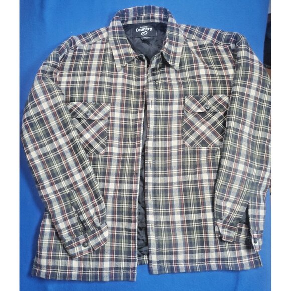 Casual Country Insulated Flannel Button Plaid Men's Size Medium - Picture 1 of 16